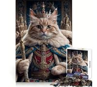 Rompecabezas El Rey Gato con Atuendo Real para Adultos, 1000 Piezas, para una Actividad Creativa y Relajante, Ideal para Regalar (50x75cm)