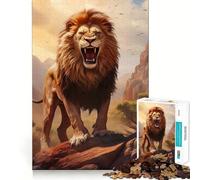 Rompecabezas El Rey León Furioso para Adultos,1000 Piezas,Juego de Memoria,Ajuste Firme,Montaje Seguro,Juego de construcción de Conexiones significativas (50x75cm)