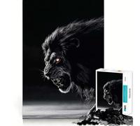 Rompecabezas El Rey León Negro Salvaje de 1000 Piezas para Adolescentes Mejora la Memoria Tiempo de relajación Bordes precisos Regalo Creativo (38x52cm)
