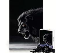 Rompecabezas El Rey León Negro Salvaje de 1000 Piezas para Adultos Juguete Inteligente para Jugar Juntos Diversión con Corte preciso Exhibición artística (50x75cm)