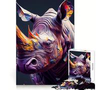 Rompecabezas El Rinoceronte Tímido, 1000 Piezas para Adultos, Juguete para ejercitar la Mente, Momento de Paz, Arte de Corte nítido, Coleccionable 38x26cm