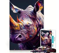 Rompecabezas El Rinoceronte Tímido para Adultos, 1000 Piezas, Juguete Inteligente para el Hogar, Disfruta de un Corte Preciso, Arte Decorativo para Pared 50x75cm