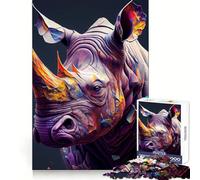 Rompecabezas El Rinoceronte Tímido para Adultos, 1000 Piezas, Juguete Inteligente para el Hogar, Disfruta de un Corte Preciso, Arte Decorativo para Pared 50x75cm