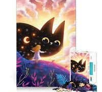 Rompecabezas El sueño Estrellado del Gato de 1000 Piezas para Adultos Mejora la Memoria Un Momento Agradable para armar una Imagen Obra de Arte 38x52cm