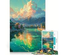 Rompecabezas El Viaje por el río de 1000 Piezas para Adultos Juguete de lógica Mental Diversión Tranquila Corte Firme Regalo Ideal 50x75cm