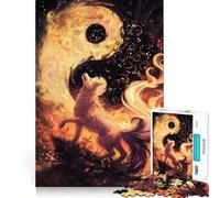 Rompecabezas El Zorro y el Yin Yang de 1000 Piezas para Adultos Juguete para desarrollar la Habilidad y la concentración Corte preciso Regalo conmovedor 50x75cm