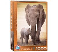 Rompecabezas - Elefante Con Elefante Bebé - 1000 Piezas