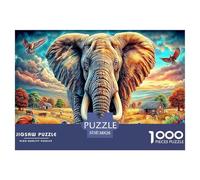 Rompecabezas Elefantes Coloridos 1000 Piezas para Adultos Y Familias - Puzzle DIY, Desafío Satisfactorio 38x26cm/1000pcs