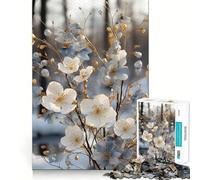 Rompecabezas Elegancia Flor de Invierno,1000 Piezas,Entrenamiento cognitivo,Diversión,Piezas Perfectamente encajables,Regalo de cumpleaños,Juguete para ejercitar la Mente (38x26cm)
