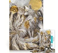Rompecabezas Elegancia Zorro de Nueve Colas 1000 Piezas para Adolescentes Recuerdo Impulso Tiempo Sereno Corte Suave Regalo Elegante (38x52cm)