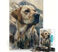 Rompecabezas Elegante de 1000 Piezas de Labrador Mountain para Adultos Regalo Ideal para ejercitar la Mente, relajar el Cerebro y Disfrutar de un Momento de Arte Un Regalo Memorable 38x52cm