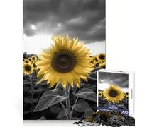 Rompecabezas en Escala de Grises de Campo de Girasoles para Adolescentes, 1000 Piezas, Juguete Inteligente, Tiempo Libre, Corte preciso, Regalo de Temporada 38x52cm