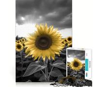 Rompecabezas en Escala de Grises de Campo de Girasoles para Adolescentes, 1000 Piezas, Juguete Inteligente, Tiempo Libre, Corte preciso, Regalo de Temporada 38x52cm