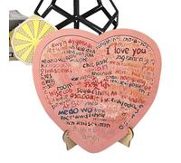 Rompecabezas en forma de corazón, rompecabezas del día de San Valentín para mesa, 100 idiomas de madera con diseño colorido, accesorio para el hogar para ventana, porche, fiesta, festival, oficinas