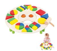 Rompecabezas en forma de madera - Tarjeta de aprendizaje geométrica con grandes perillas, juguete educativo para el reconocimiento del color | actividades de desarrollo temprano para los más pequeños