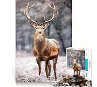 Rompecabezas Encuentro en el Bosque Nevado de 1000 Piezas para Adultos Juego Mental Pasatiempo en casa Bordes limpios Un Regalo Encantador (50x75cm)