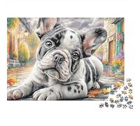 Rompecabezas English Bulldog 1000 Piezas Adultos Bulldog Peluche Elefante Calle Premium Grueso Resistente Vibrante Desafiante Duro Alivio Estrés Regalo 70x50cm/1000pzs