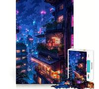 Rompecabezas Entre Luces de neón para Adolescentes,1000 Piezas,Juego de Habilidad Mental,Cortado con láser para un Tiempo de Entrenamiento Mental Tranquilo casa (38x52cm)