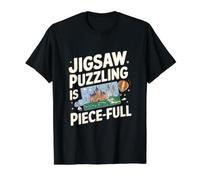 Rompecabezas es un Rompecabezas Divertido Camiseta gráfica económica, Hombre, Negro, M