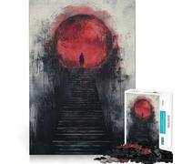 Rompecabezas Escalera de la Luna Roja de 1000 Piezas para Adultos y Adolescentes Recuerda armarlo Lentamente Disfruta de un Corte preciso Arte Coleccionable (38x26cm)