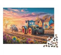 Rompecabezas Escena de Agricultura con Tractor De 1000 Piezas para Adultos, Rompecabezas Lógico Paisaje de Campo Rural Adultos, Juego Familiar Regalos Creativos 70x50cm/1000pcs
