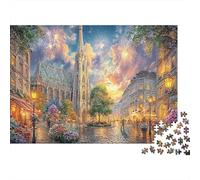 Rompecabezas Escena de la Catedral de París 1000 Piezas para Hombres y Mujeres, Río de la Catedral de París, Regalo Divertido y Actividad en el Hogar | Decoración de Pared 52x38cm/1000pcs