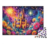 Rompecabezas Escena Nocturna de Fantasía 1000 Piezas para Adultos, Castillo Brillante y Colorido, Juego Educativo Imposible | Gran Idea de Regalo 52x38cm/1000pcs
