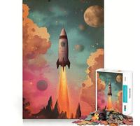 Rompecabezas Espacial de Lanzamiento de Cohetes Retro de 1000 Piezas para Adultos Ayuda a Mejorar la Memoria y Alivia la ansiedad Diseño artístico para armar Regalo Ideal (50x75cm)