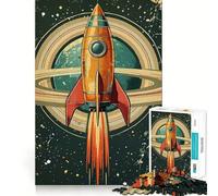 Rompecabezas Espacial de Lanzamiento de Cohetes Retro para Adultos, 1000 Piezas, Juguete para ejercitar la Mente, pasatiempo Tranquilo, diseño, Montaje, Regalo navideño (38x26cm)