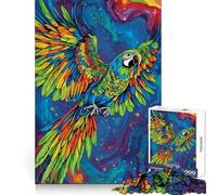 Rompecabezas Espacial Guacamayo Arcoíris 1000 Piezas para Adolescentes Fortalece la Memoria, Calma, relaja, Bordes Suaves Regalo increíble (50x75cm)