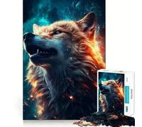 Rompecabezas Espacial Nebulosa Soñadora de Lobo,1000 Piezas,Juego Mental Divertido,diseño de Ajuste Huecos, reuniones Familiares (50x75cm)