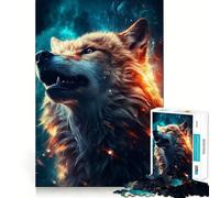 Rompecabezas Espacial Nebulosa Soñadora de Lobo para Adolescentes,1000 Piezas,Juego para estimular la Mente,Piezas sin Rebabas,Corte Limpio,fácil de Aprender,diversión para Toda la Familia (38x52cm)