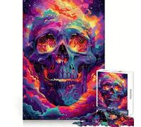 Rompecabezas Espacial psicodélico de Calavera de 1000 Piezas para Adultos Regalo Ideal para ejercitar la Mente Juguete Divertido y silencioso Diseño para armar 38x52cm