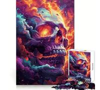 Rompecabezas Espacial psicodélico de Calavera de 1000 Piezas para Adultos, Regalos, Juguete de Habilidad, Alivio del estrés, Corte Exacto, Lista de Deseos de Papá Noel 38x52cm