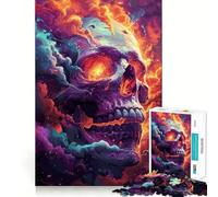 Rompecabezas Espacial psicodélico de Calavera de 1000 Piezas para Adultos, Regalos, Juguete de Habilidad, Alivio del estrés, Corte Exacto, Lista de Deseos de Papá Noel 38x52cm