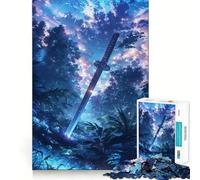 Rompecabezas Espada bajo la Lluvia de 1000 Piezas para Adultos Juguete de lógica Fuerte Alivia la ansiedad Bordes Transparentes Regalo Ideal para Festivales 50x75cm