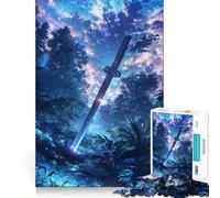 Rompecabezas Espada bajo la Lluvia de 1000 Piezas para Adultos Juguete Que desafía la Mente Momento de Paz Arte Coleccionable de Corte nítido 38x26cm