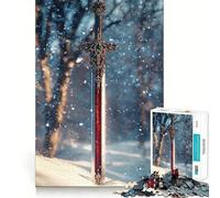 Rompecabezas Espada en la Nieve, 1000 Piezas para Adolescentes Juego de ingenio, Tiempo de Paz, 38x26cm