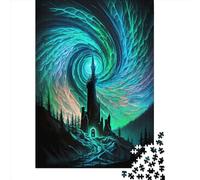 Rompecabezas Espiral Cuadrado Aurora Castle de 1000 Piezas para Adultos y Rompecabezas de Madera para Actividades Familiares 1000 Piezas (75x50cm)