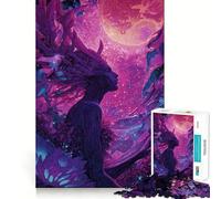 Rompecabezas Espíritu del Bosque Místico Bajo una Luna Rosa para Adolescentes, 1000 Piezas, Desarrollo de la Memoria, Calma, Relajación, Diseño, Montaje, Regalo Clásico (50x75cm)