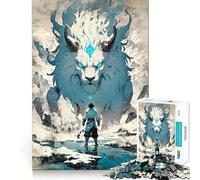 Rompecabezas Espíritu del León Blanco de 1000 Piezas Juego para ejercitar la Mente Artesanía de Corte experta Un pasatiempo Fascinante para los Momentos de Ocio (50x75cm)