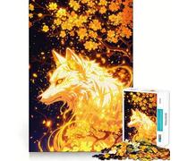 Rompecabezas Espíritu del Lobo Blanco 1000 Piezas Juego de Impulso Mental Cierre Seguro Sin Piezas Sueltas Desafío Mental Interactivo para el Hogar (38x52cm)