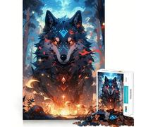Rompecabezas Espíritu del Lobo Guardián de 1000 Piezas Divertido Juego Mental Diseño de Ajuste Huecos Regalo Ideal para reuniones Familiares (50x75cm)