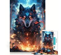 Rompecabezas Espíritu del Lobo Guardián de 1000 Piezas para Adultos Juego para Mejorar la Memoria Calidad Profesional Actividad de Corte conmovedora para Compartir en Familia (38x26cm)