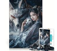 Rompecabezas Espíritu del Lobo Guardián para Adolescentes 1000 Juego de Diversión Mental Conexión Limpia y Sin Interrupciones Una Forma Atractiva de Pasar Horas Libres (38x52cm)