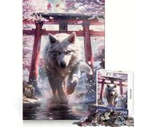 Rompecabezas Espíritu del Lobo Sakura Torii de 1000 Piezas para Adultos Potenciador Mental, Relajante y Divertido Bordes Uniformes Regalo Ideal (50x75cm)