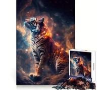 Rompecabezas Espíritu del Tigre Espacial, 1000 Piezas para Adolescentes Fortalece la Memoria Tranquilo y Sereno Borde de Calidad Regalo Ideal para Pedir un Deseo a Santa Claus 50x75cm