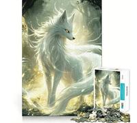 Rompecabezas Espíritu del Zorro Blanco 1000 Piezas Juguete de construcción Focus Ajuste Firme Montaje Seguro Juguete de Entretenimiento para Interiores (38x52cm)