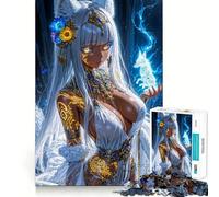 Rompecabezas Espíritu del Zorro Blanco para Adultos 1000 Piezas Juego de Memoria Cerebral Cortado con láser para un Ajuste Perfecto aliviar el estrés (50x75cm)