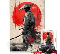 Rompecabezas Espíritu Samurai Luna Roja de 1000 Piezas para Adolescentes, Juguete de lógica Pura, Suave y Relajante, Pieza de Arte de Corte Limpio (50x75cm)